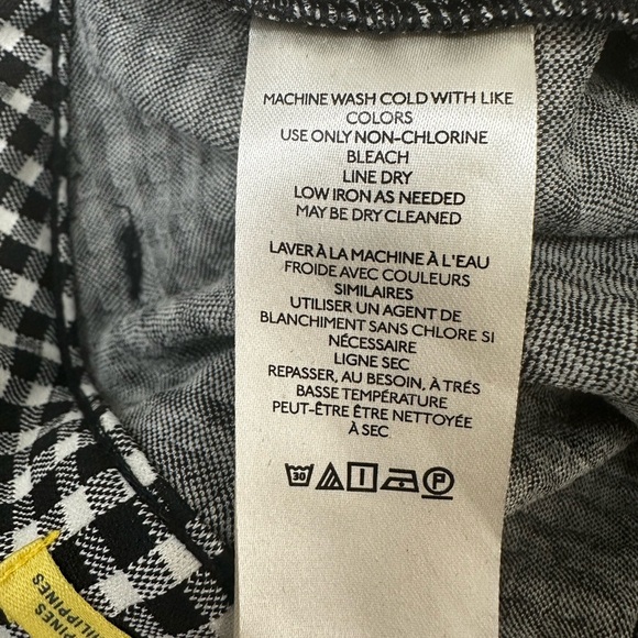 Maeve by Anthropologie Black & White Plaid Skinny Pants Leggings Size 12 - Picture 14 of 15